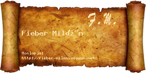 Fieber Milán névjegykártya