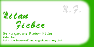 milan fieber business card
